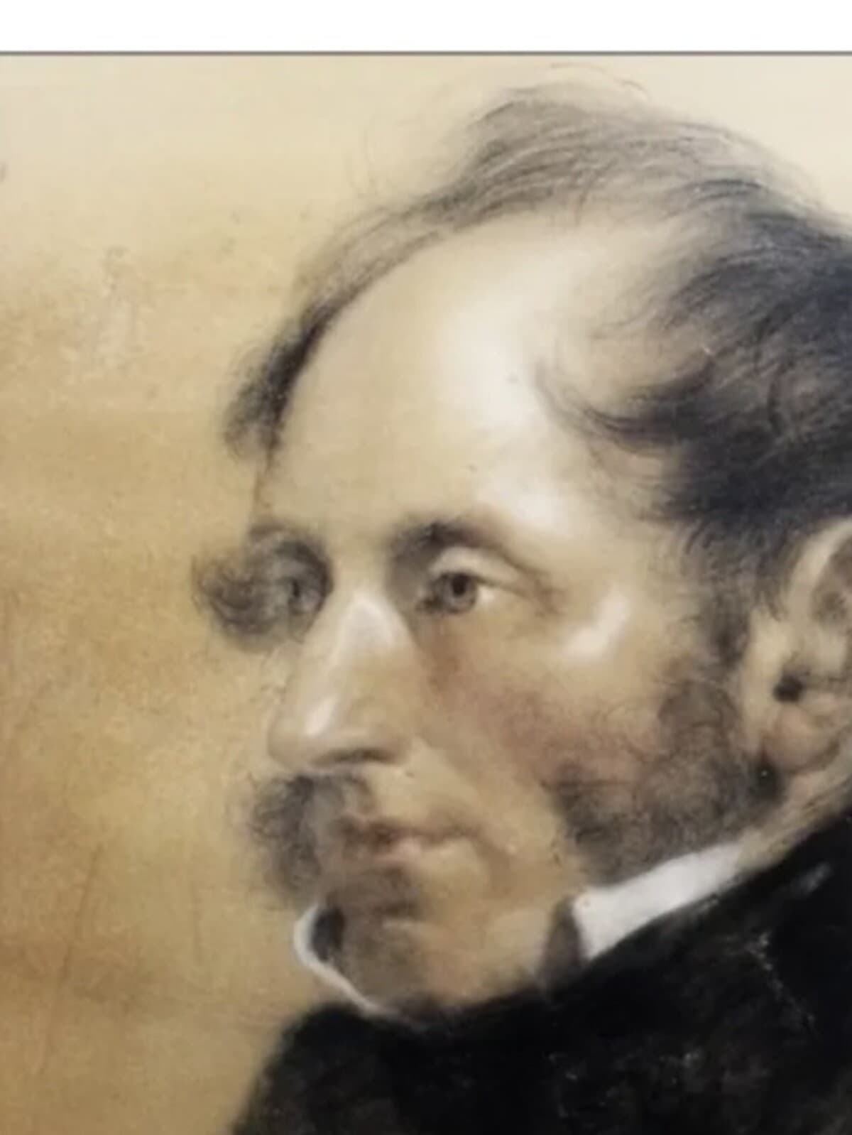 A drawn portrait of George Nelson