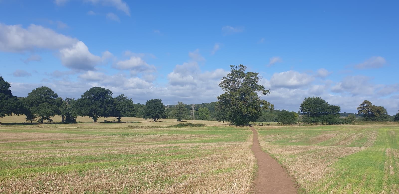 The footpath leading across the fields towards the River Avon
